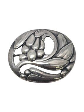 Georg Jensen Denmark Sterling Silver 65 Ginger Blossom Pin/Brooch #25614